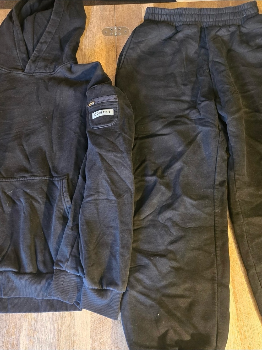 COMFRT Brand Black Comfort  Hoodie & Joggers Set